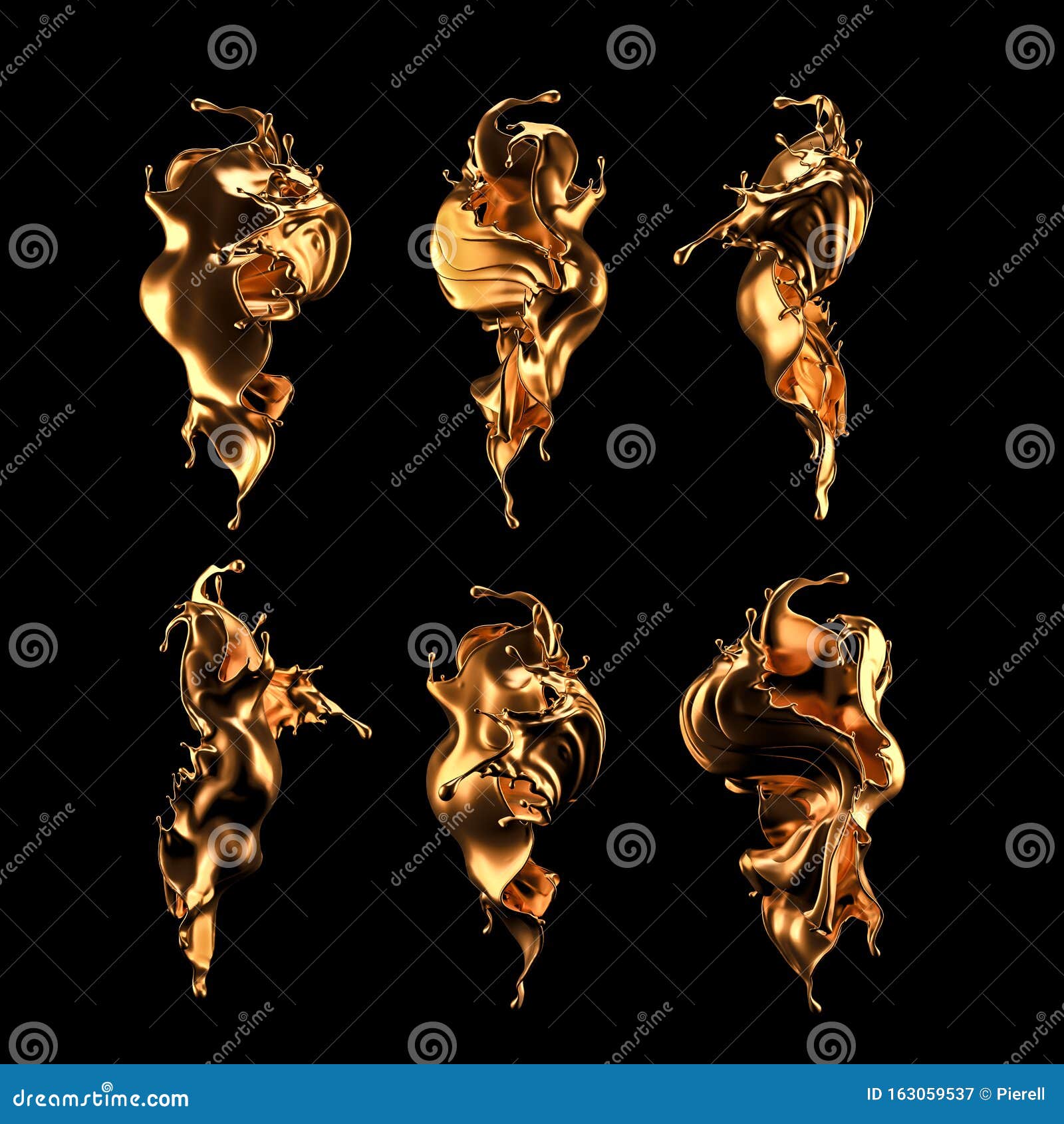 mystical luxurious splash, with gold shining pearl shades. 3d , 3d rendering