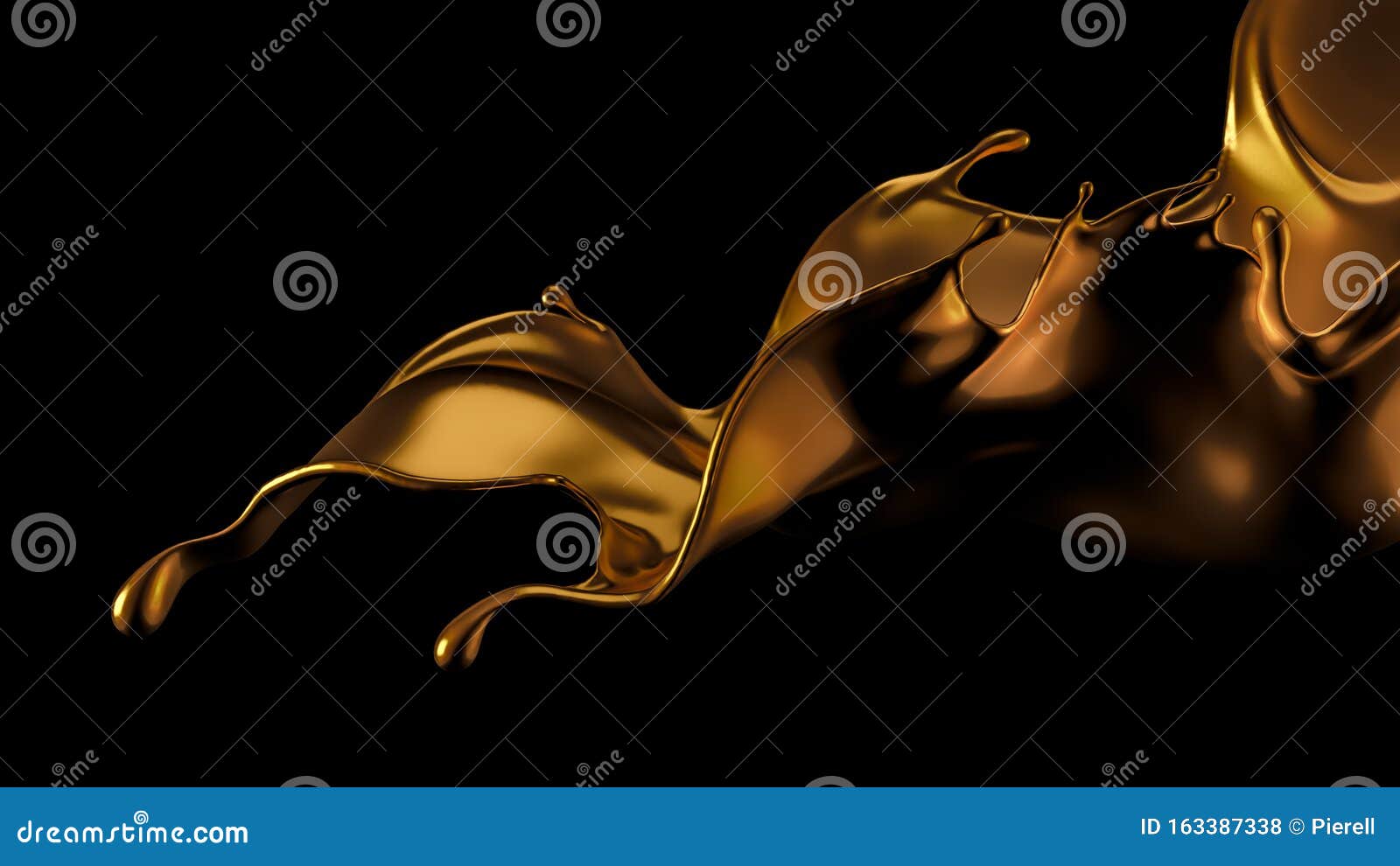 mystical luxurious splash, with gold shining pearl shades. 3d , 3d rendering