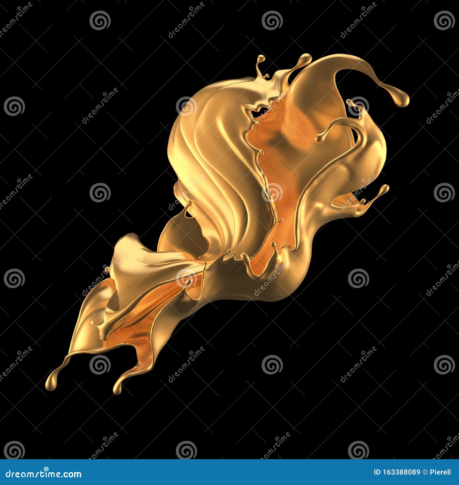 mystical luxurious splash, with gold shining pearl shades. 3d , 3d rendering