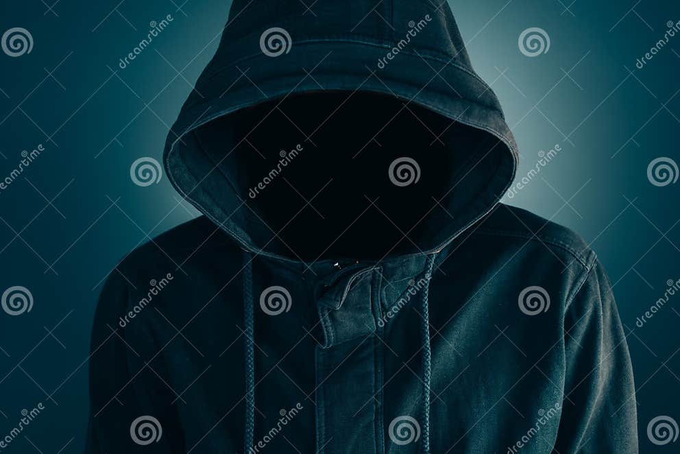 Mysterious Suspicious Faceless Man With Hoodie Stock Image Image Of Burglar Danger 132496155 