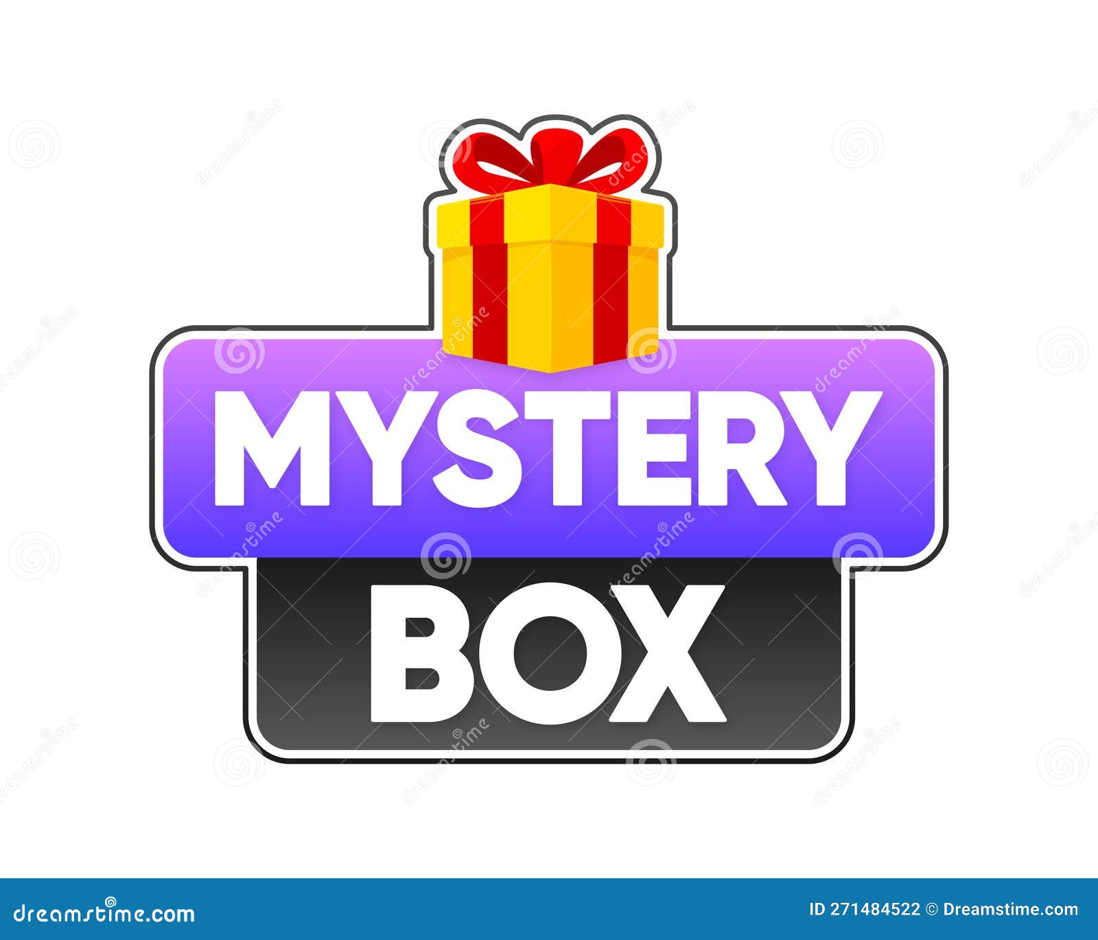 Mystery box label or sticker Royalty Free Vector Image