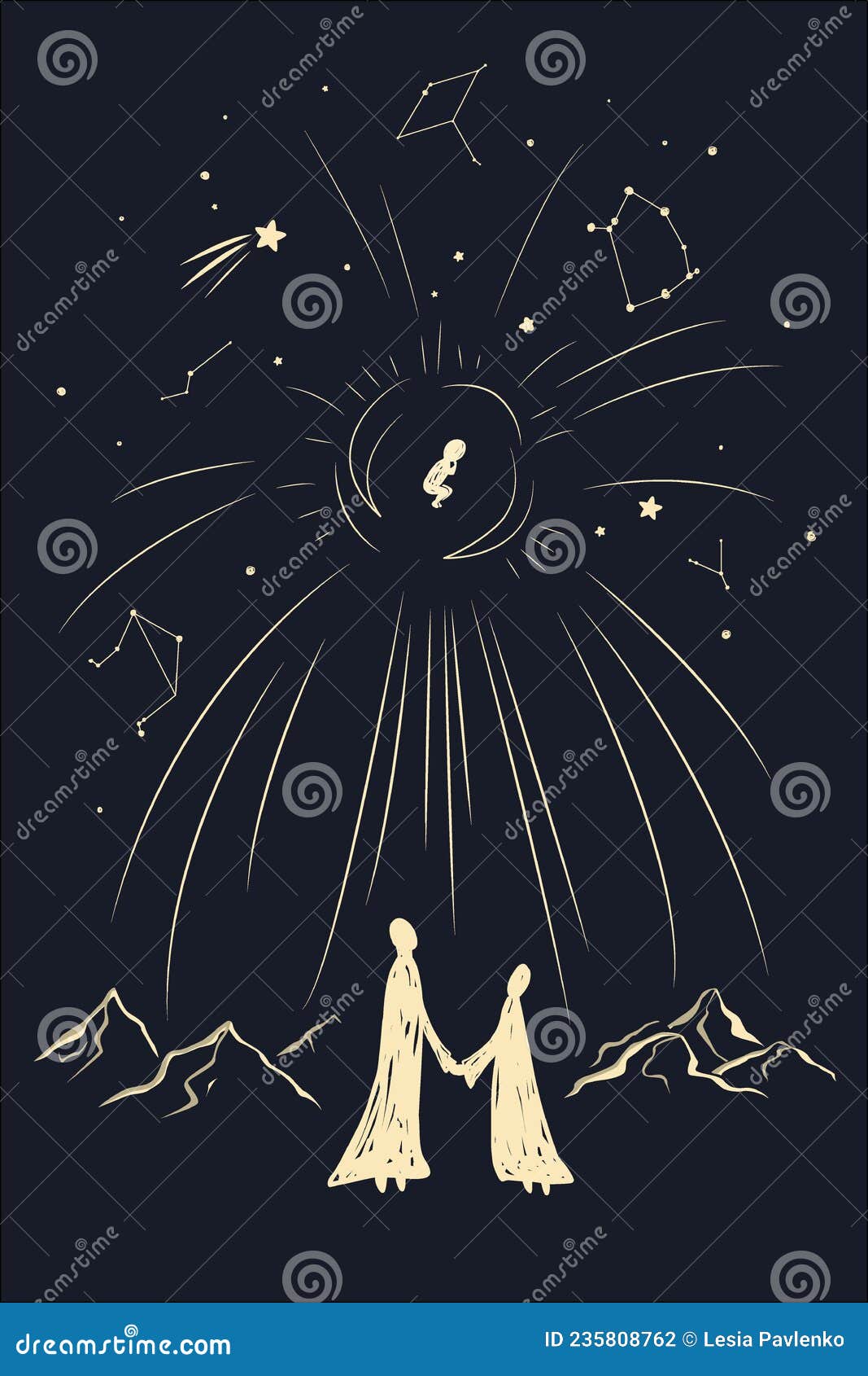 Mystery of Jesus Christ Birth Vector Illustration. Merry Christmas ...