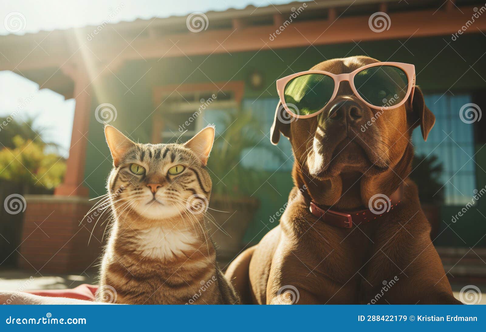 Mystery in LA Suburbia: Suave Cat and Goofy Dog S Spy Adventure Stock ...