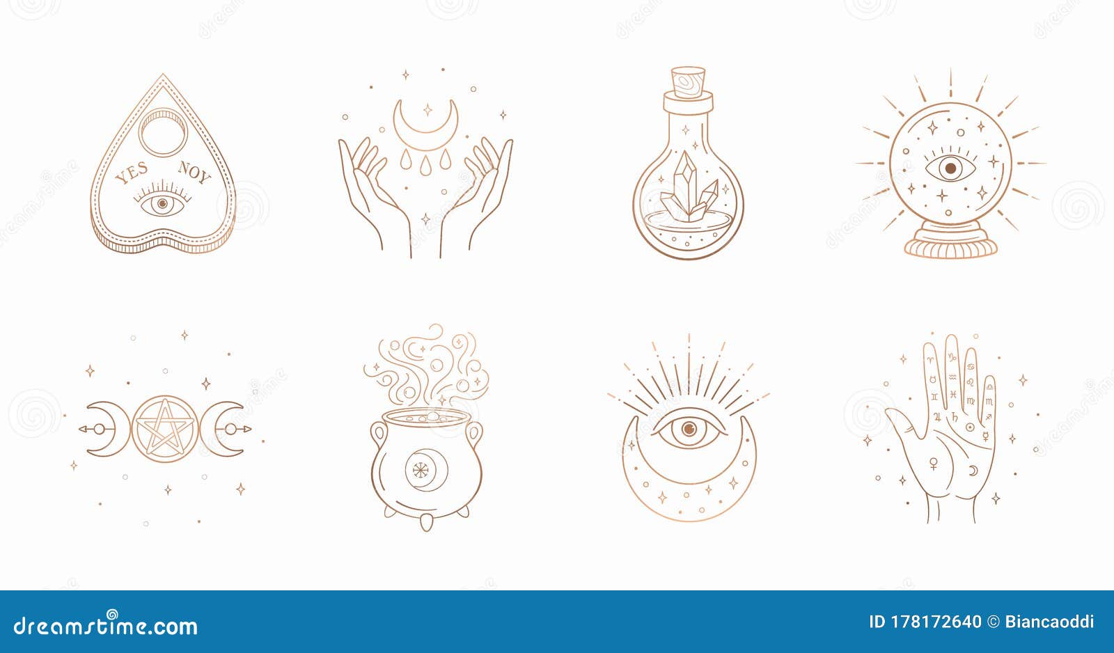 Download Mystic Boho Logo, Design Elements With Moon, Hands, Star ...