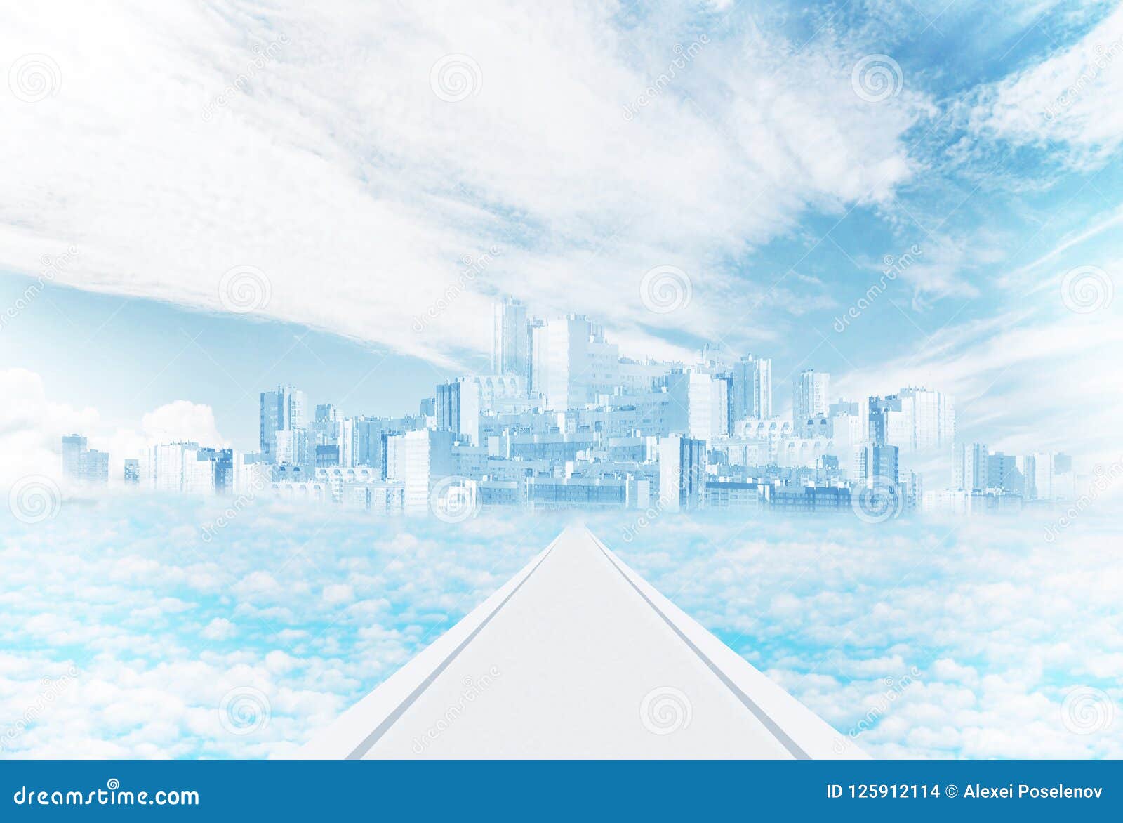 Mystic City in the Sky among the Clouds Stock Photo - Image of cloud,  abstract: 125912114