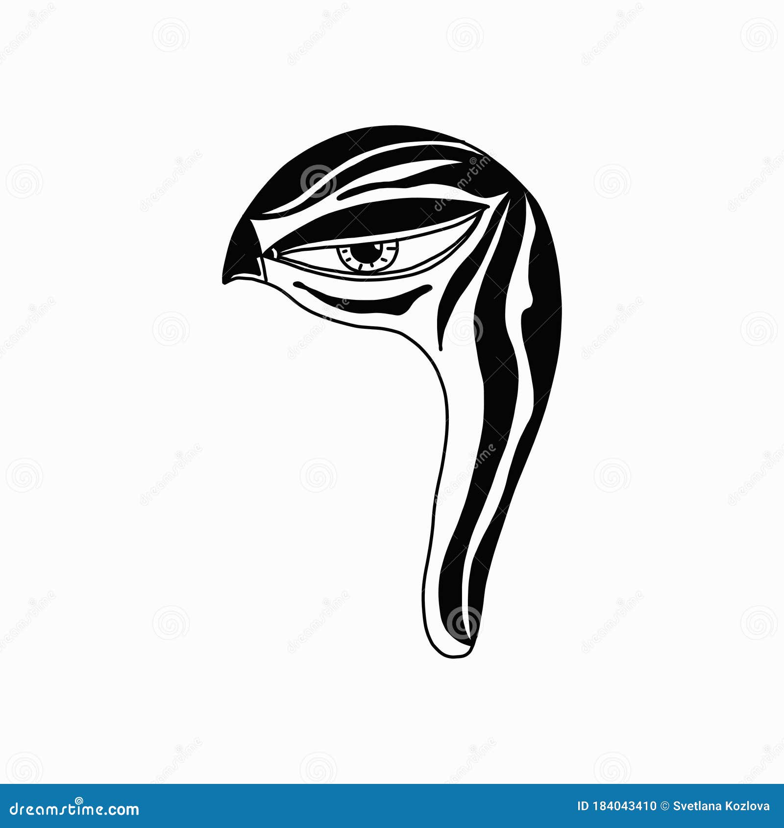 mystical bird s head.talisman. witchcraft, a witch s tool.   drawing of a bird icon.simple 