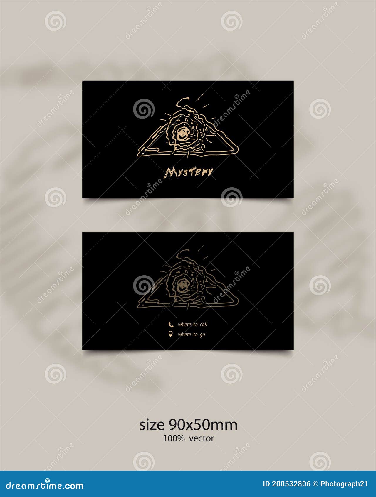 Mystical Business Card Template. Stock Vector Illustration of mysticism, magic 200532806
