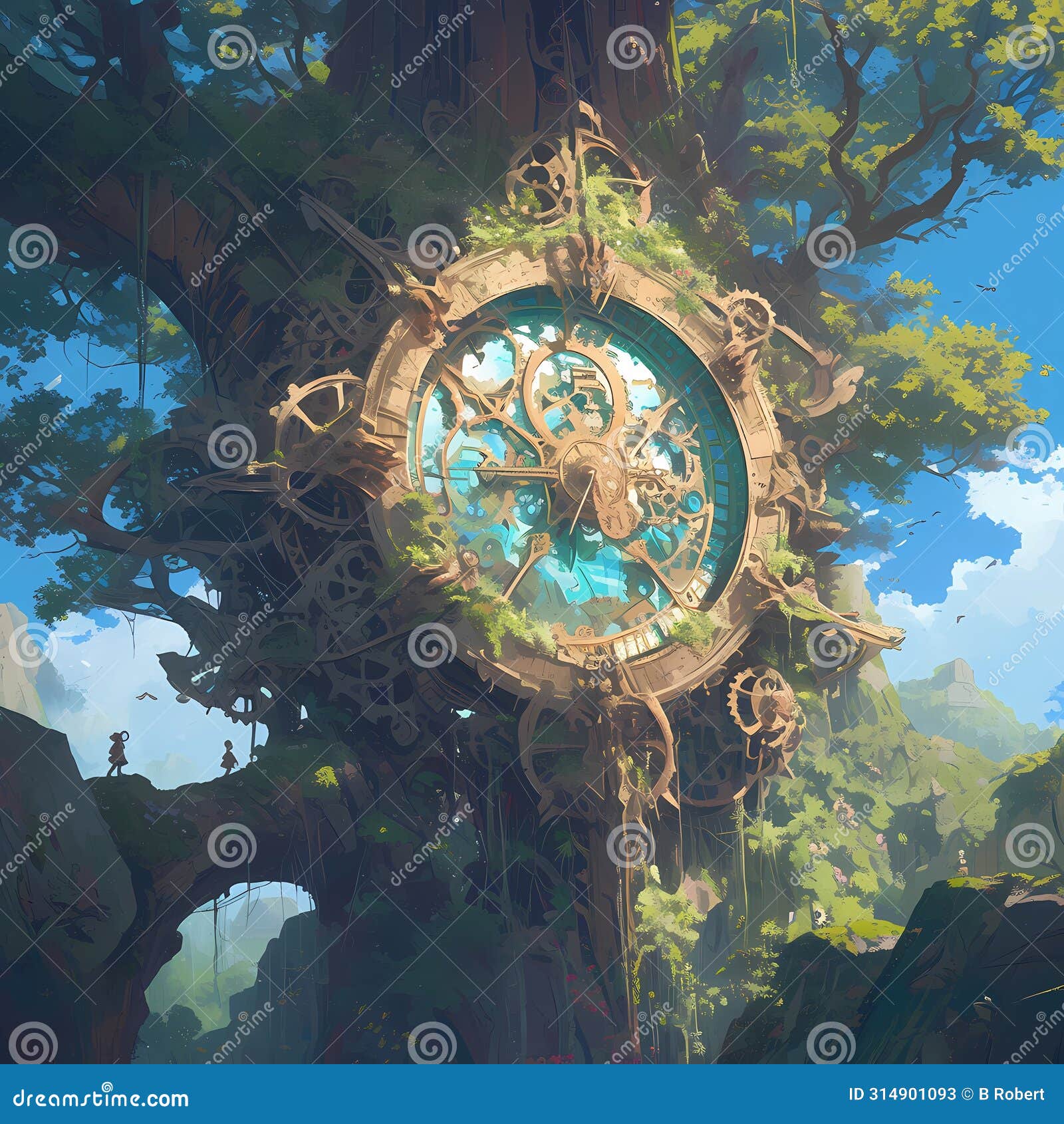 mystical clock tower, timekeeping marvel for fantasy worlds