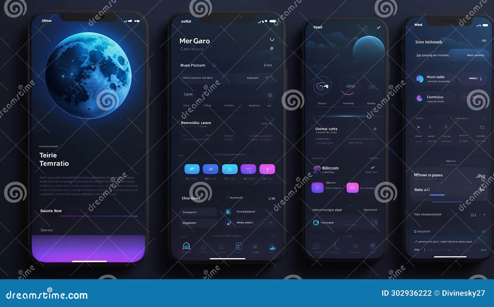 mystical moonrise: eclipse-inspired app palette. ai generate