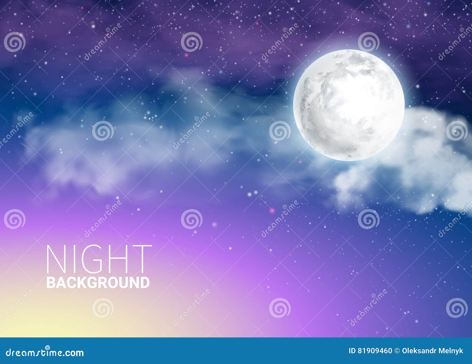 mystical sky full moon against the background of the galaxy