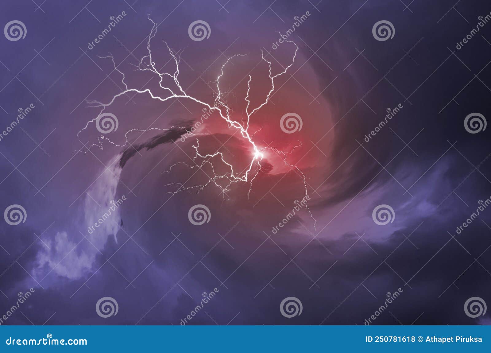 Mystrey Eletric Power Lightning In Scared Deep Sky Stock Illustration