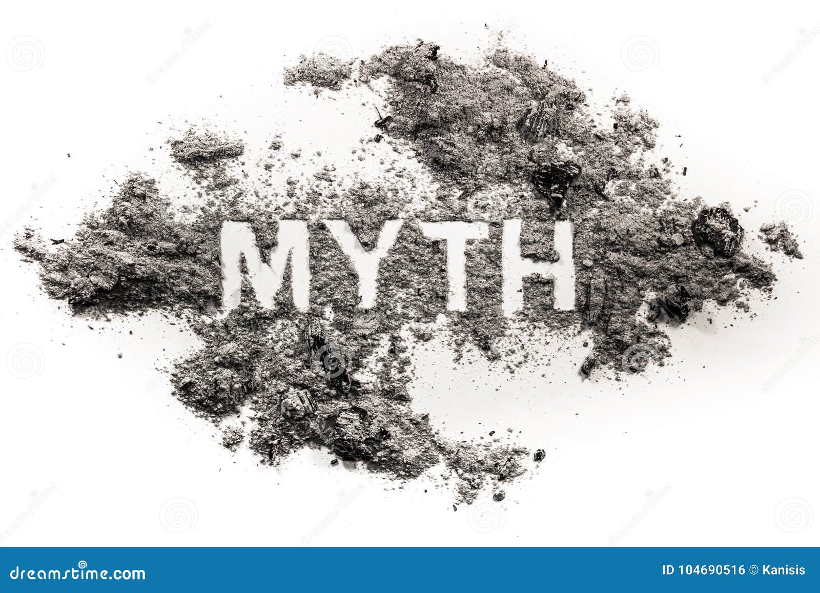 myth word written in ash or dust