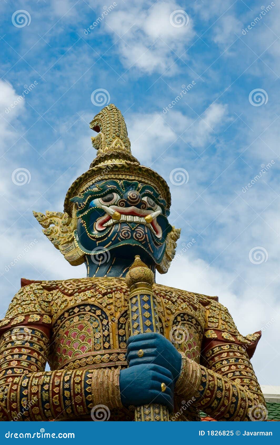 mythical giant guardian at wat phra kaew, bangkok