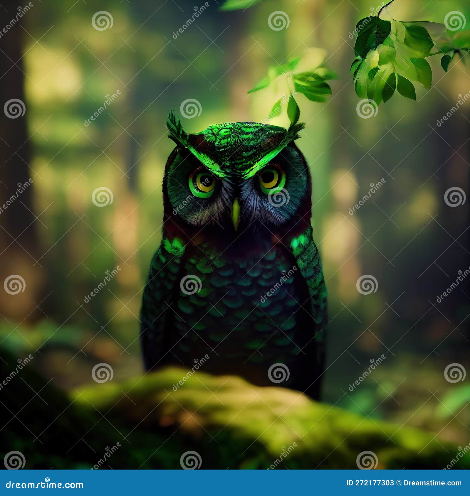 Green Owl face