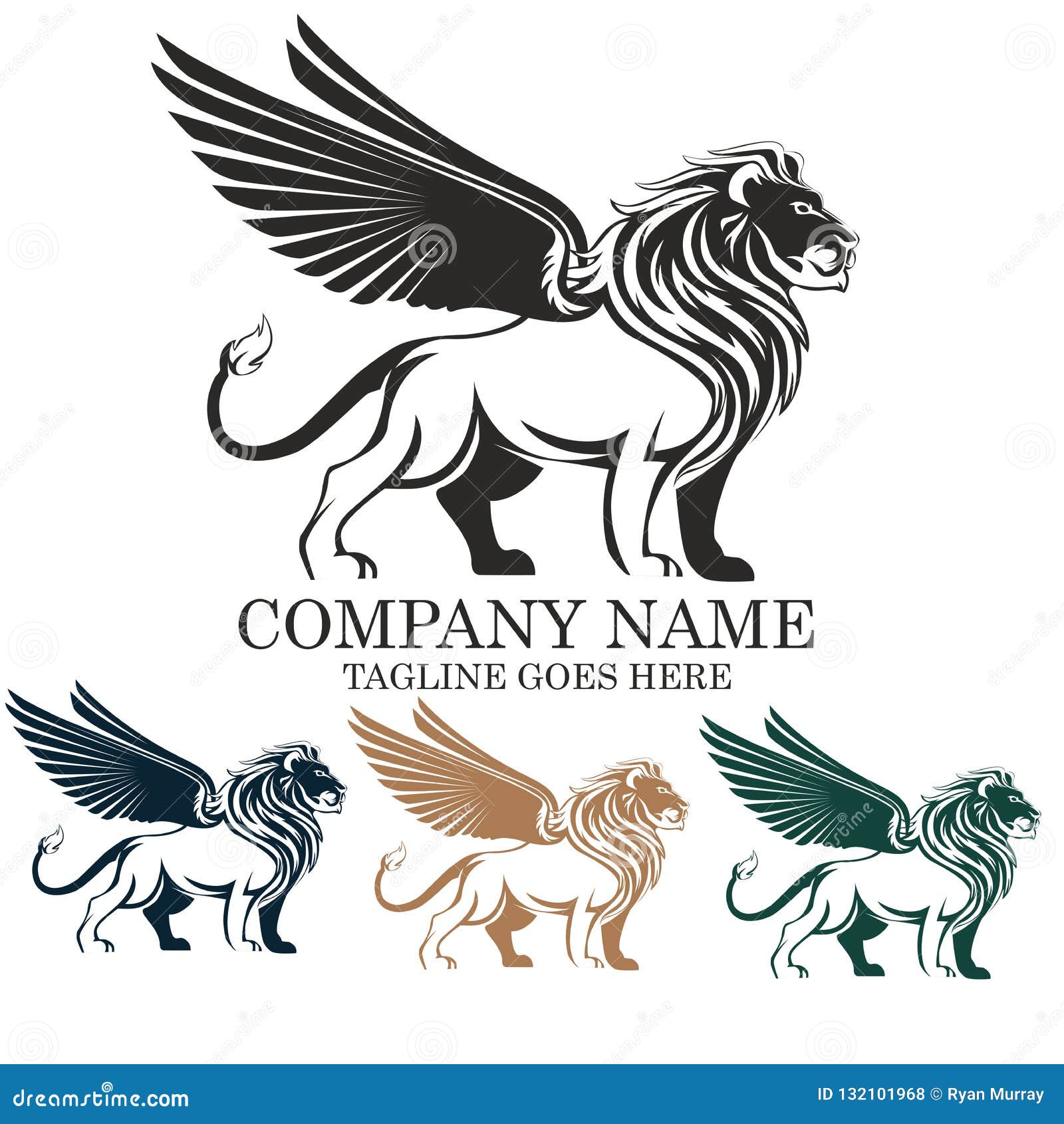 mythical winged lion  logo  emblem 