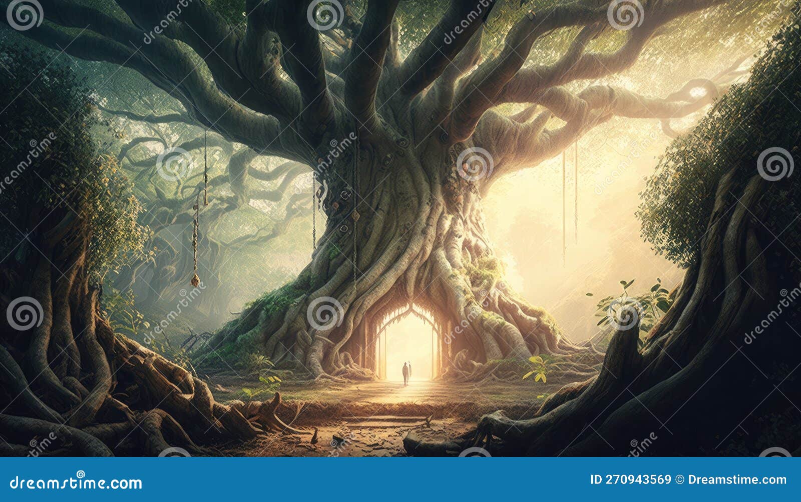 mythical wood with mammoth trees