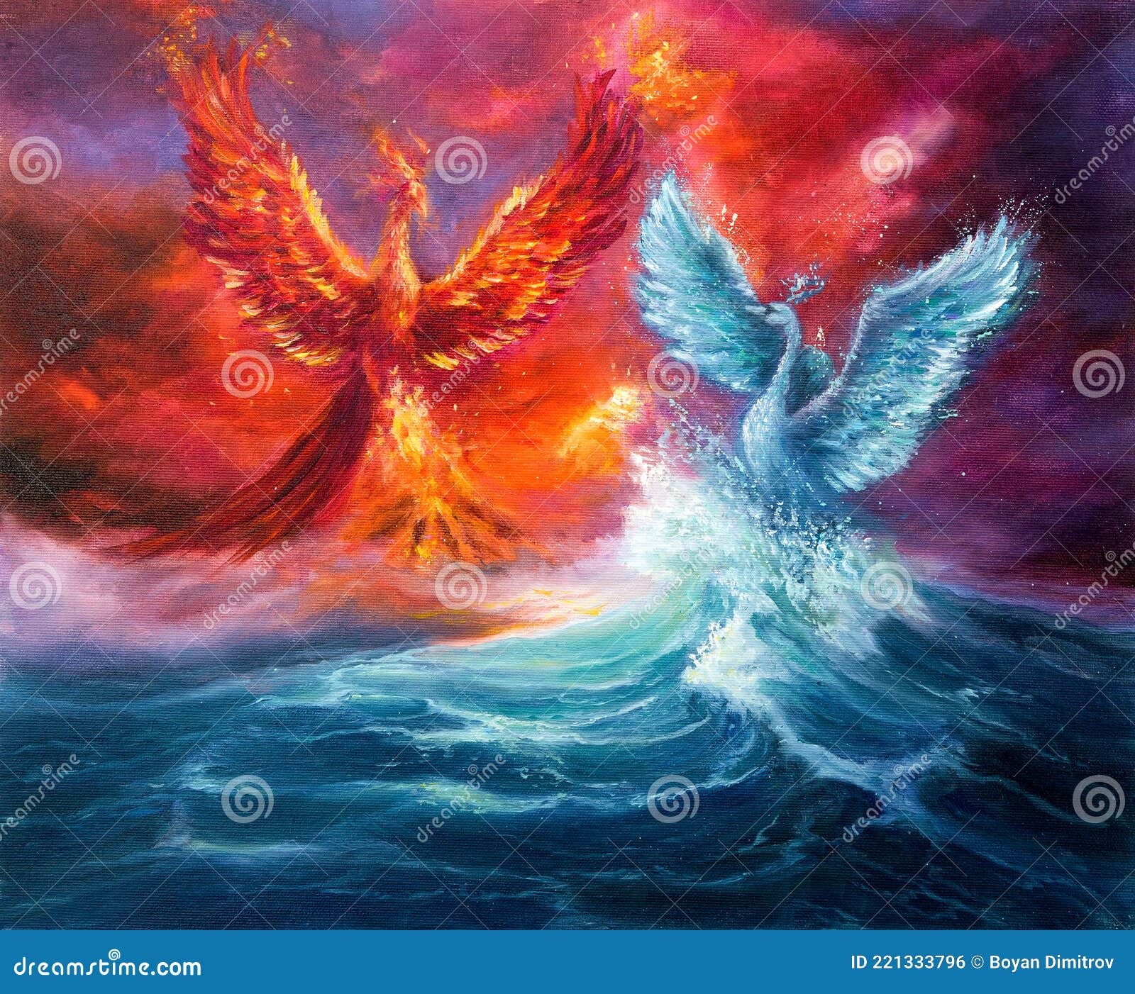 mythology phoenix and spiritual swan
