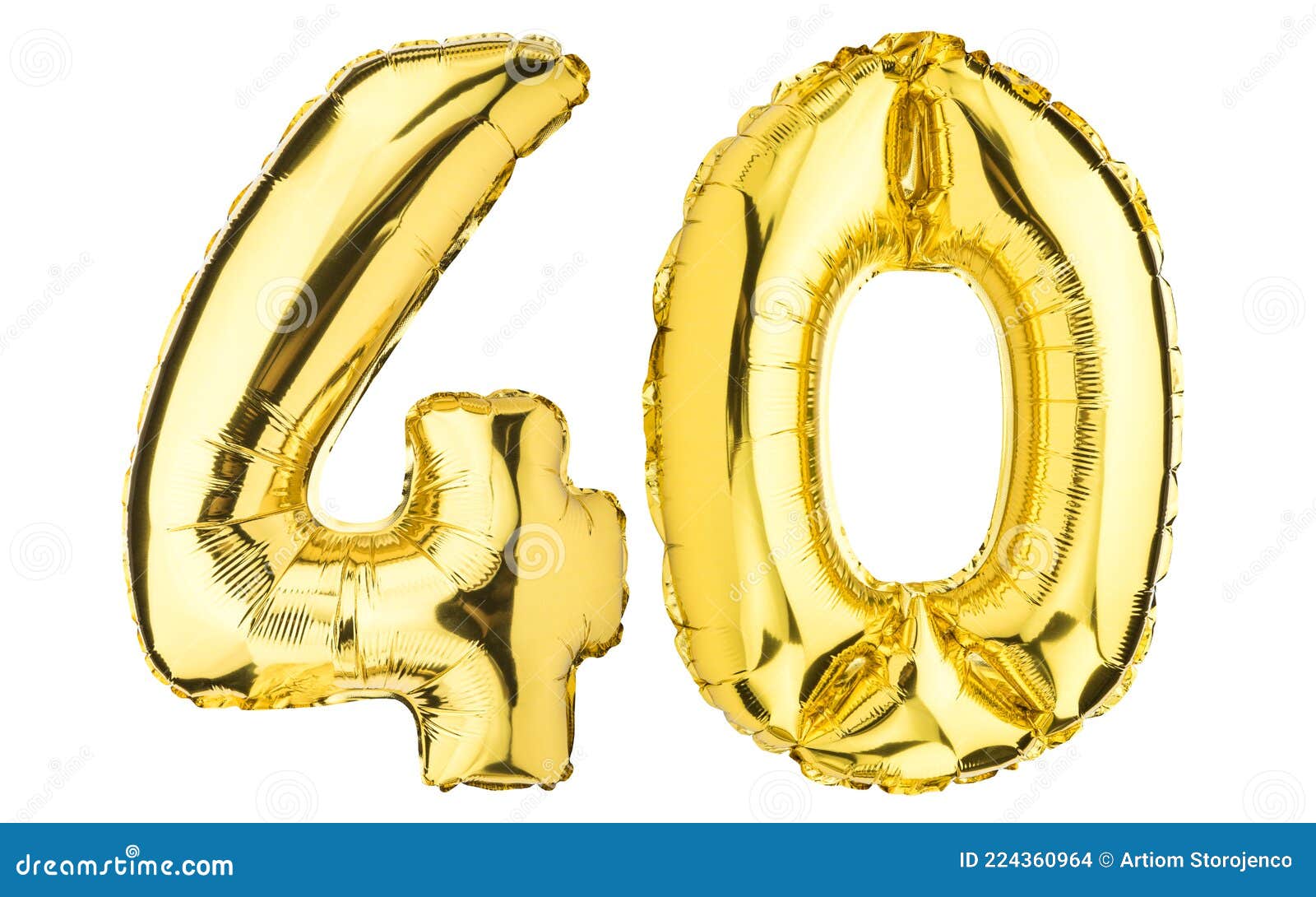 Ilustración de Feliz 40 Cumpleaños Oro Foil Globo Globo Saludo