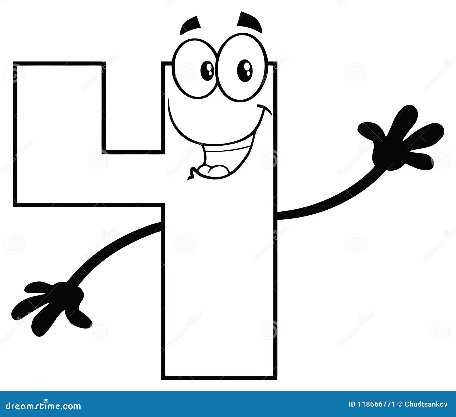 Número Preto E Branco Quatro Ilustração Stock - Ilustração de desenho,  numeral: 118666771, image size:1600x1464