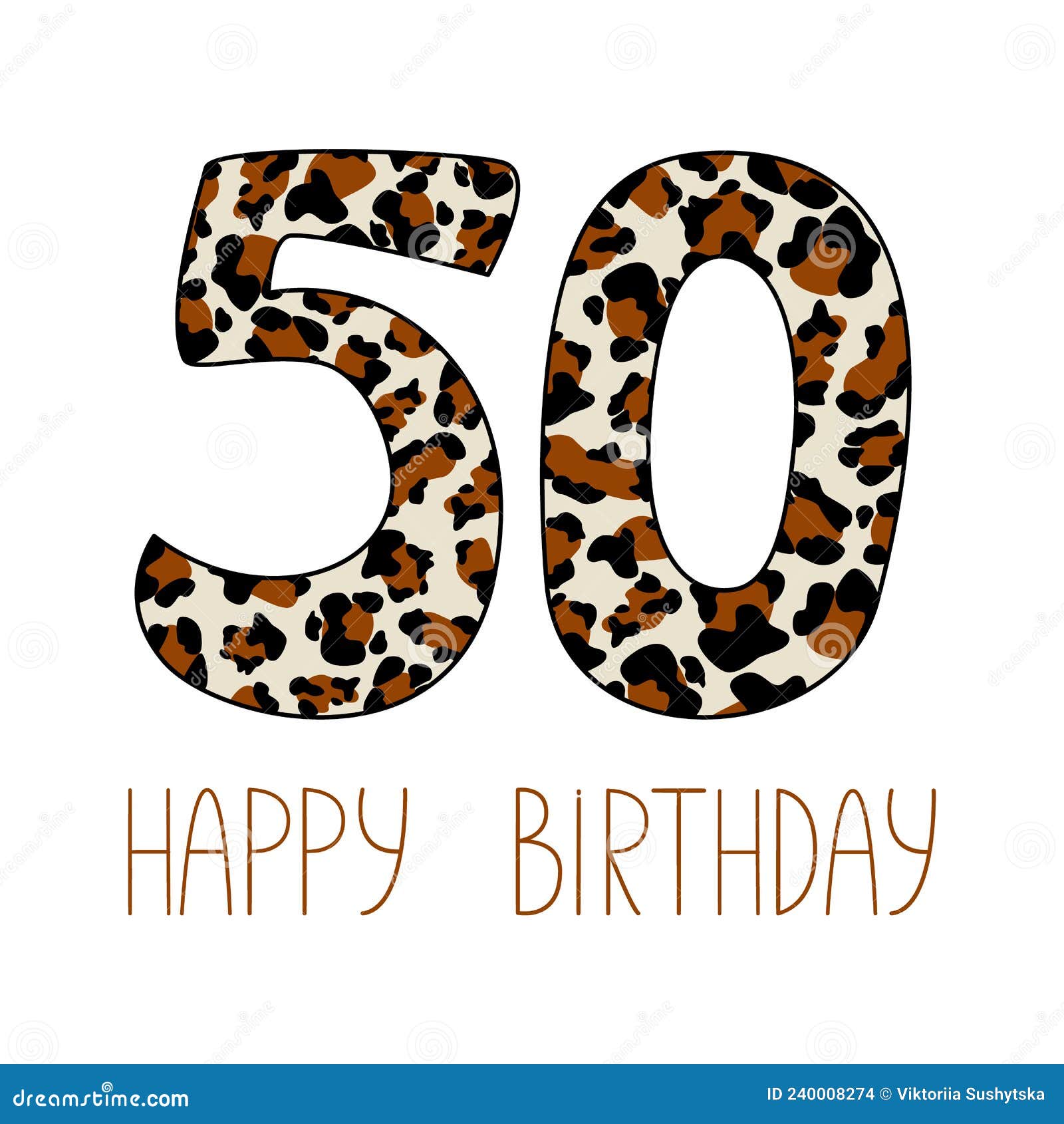 Numeros 50 Para Imprimir Número 50 Tarjeta De Feliz Cumpleaños. Numeral 50 Con Huella Leopardo.  Tarjeta De Cumpleaños Para Imprimir Y Enviar Por Correo Ele Ilustración del  Vector - Ilustración de aniversario, deletreado: 240008274