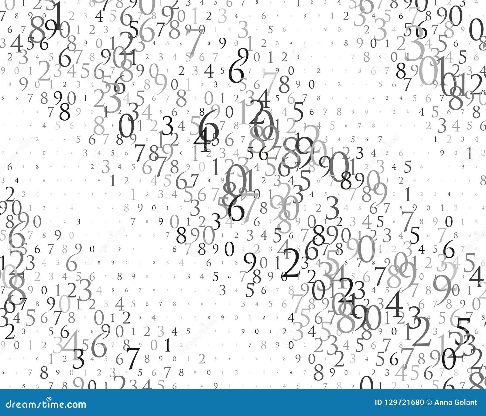 Números Al Azar 0 Y 9 Fondo En Un Estilo De La Matriz Modelo De Código  Binario Con Los Dígitos En La Pantalla, Carácter Que Cae Ilustración del  Vector - Ilustración de