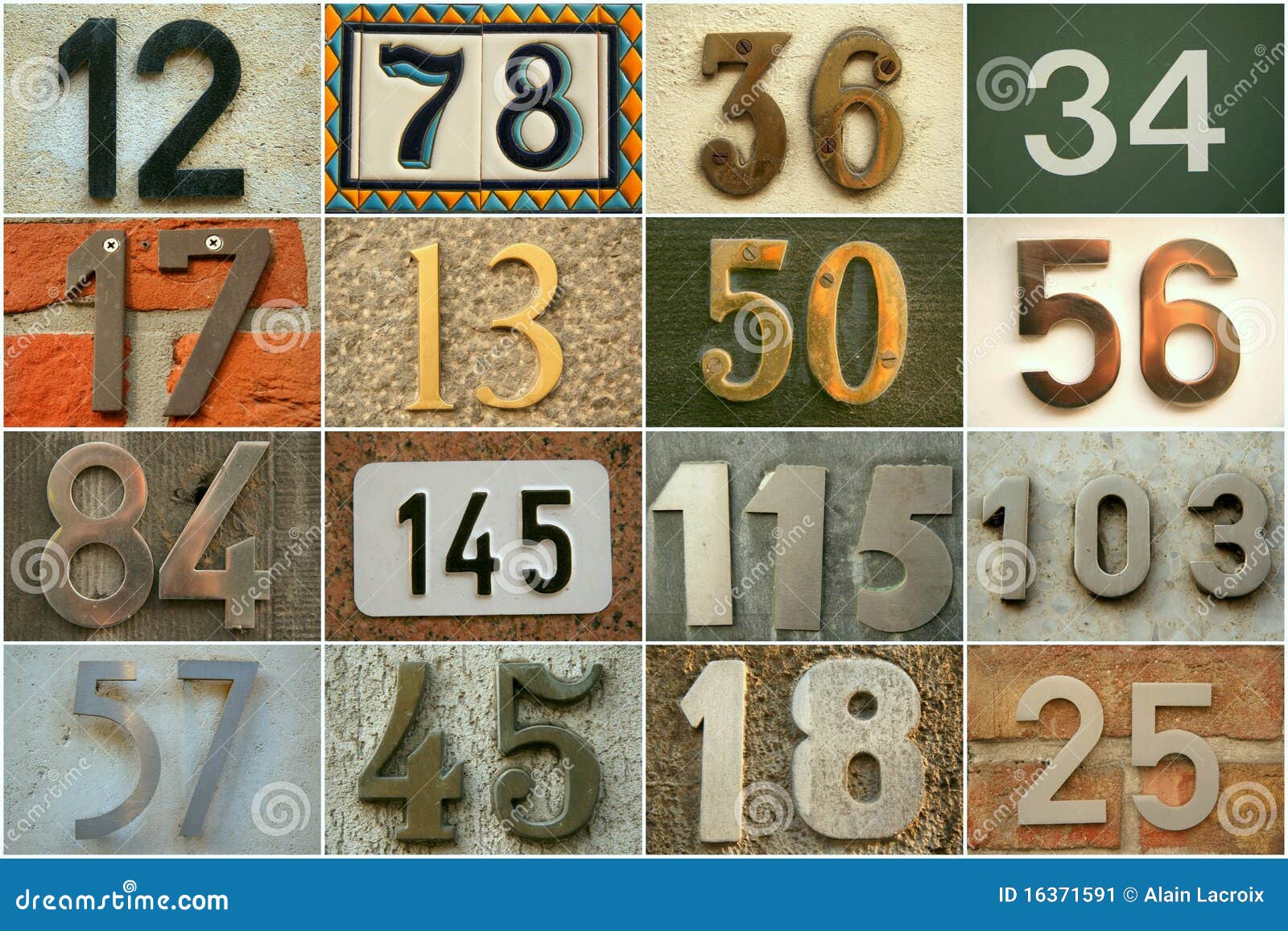 Números de casa imagen de archivo. Imagen de color, metal - 16371591