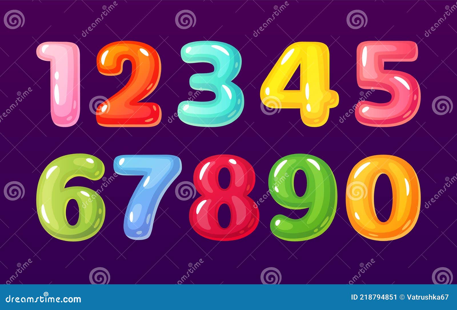 Números De Dibujos Animados. Simpáticos Símbolos Matemáticos Del Alfabeto  Cómico Burbuja Para Niños. Coloridas Figuras Matemáticas Ilustración del  Vector - Ilustración de siete, color: 218794851