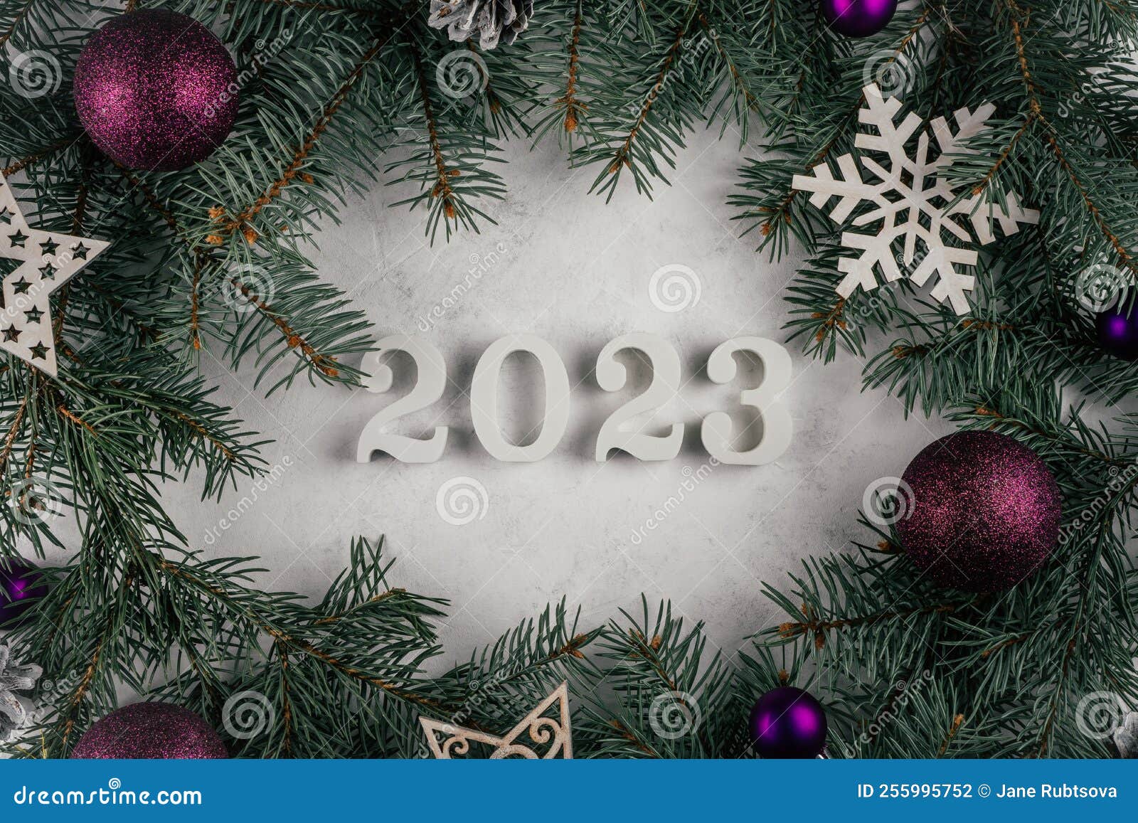 Feliz natal e feliz ano novo 2023 banner de vista superior