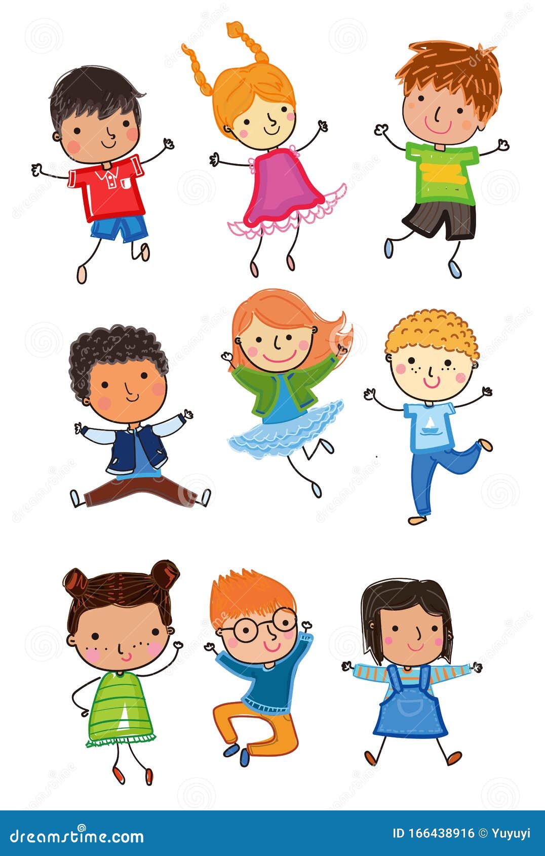 Sketch Kids Cartoon Vector | CartoonDealer.com #85668119