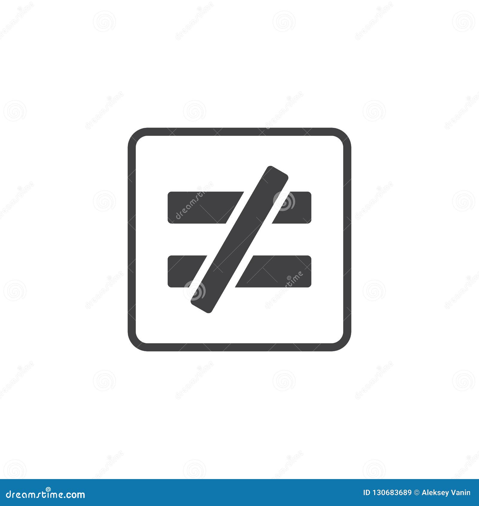 N Est Pas Egal Pour Diriger L Icone Illustration De Vecteur Illustration Du Icone Diriger 130683689