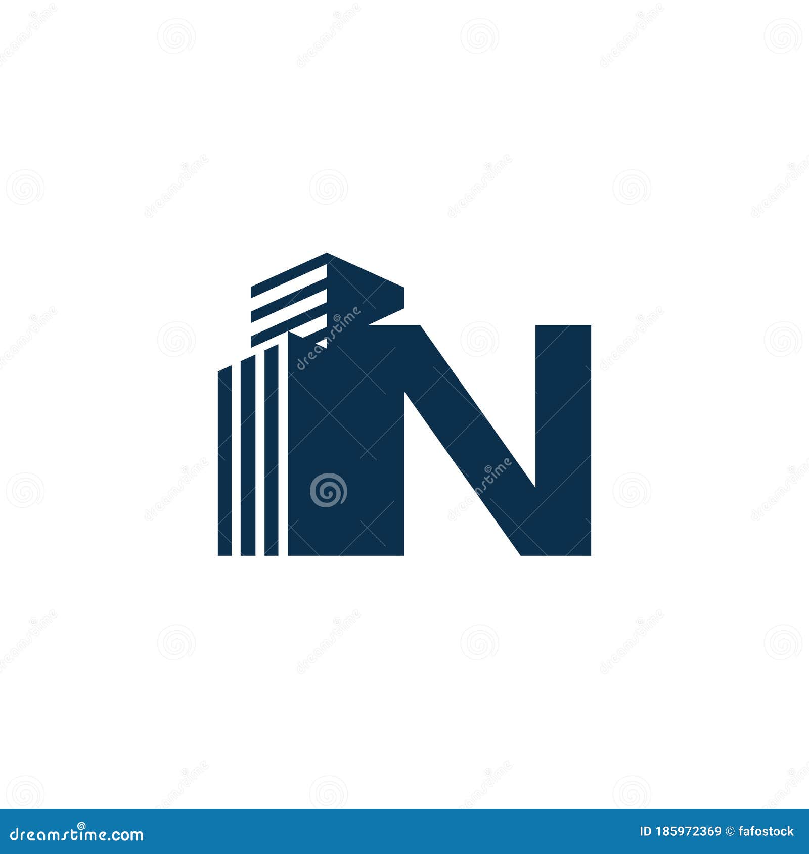 N Letter with Building for Construction Company Logo Stock Vector ...