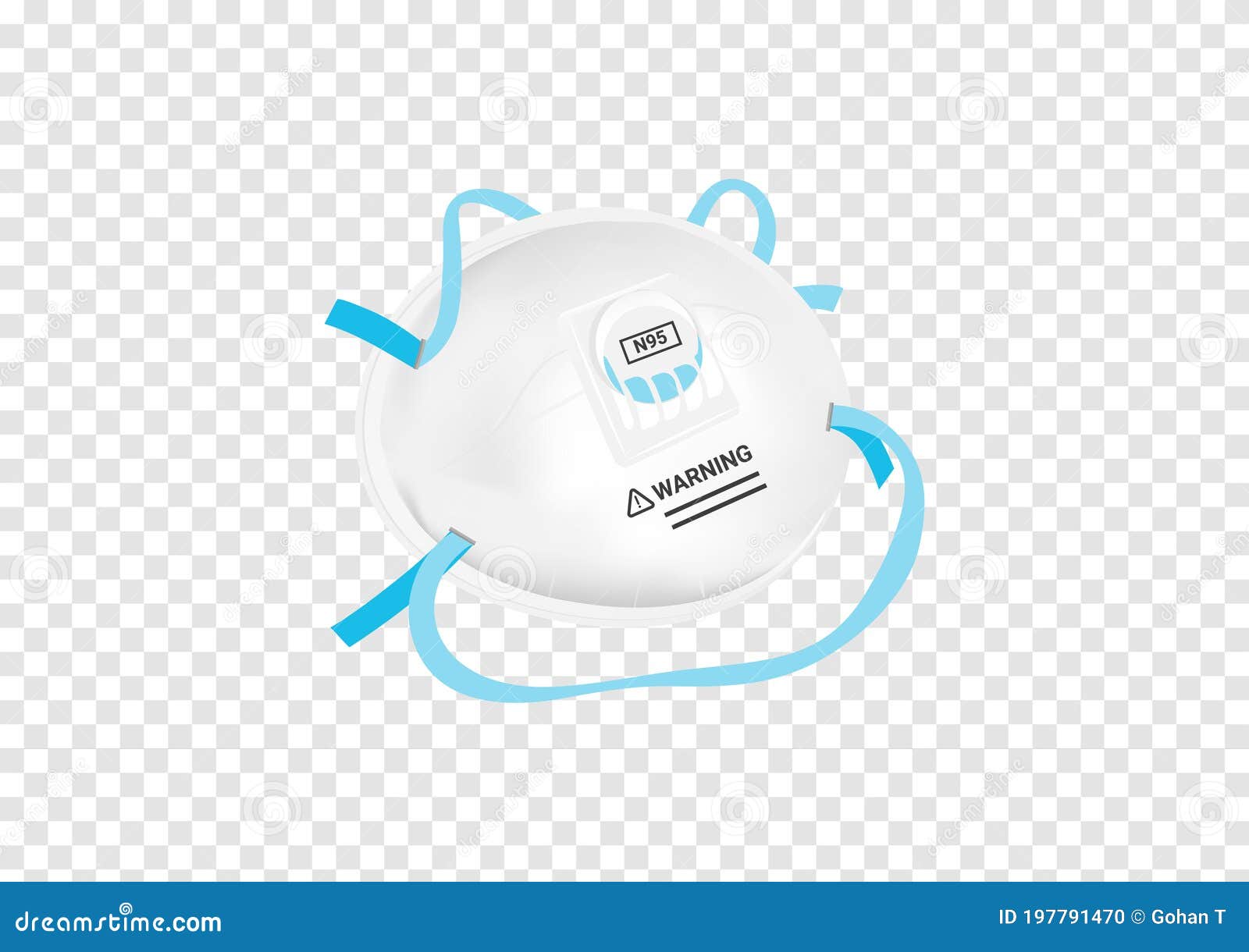 n95 particulate respirator mask s for filter dust and anti corona virus, covid-19  on transparency background ep02