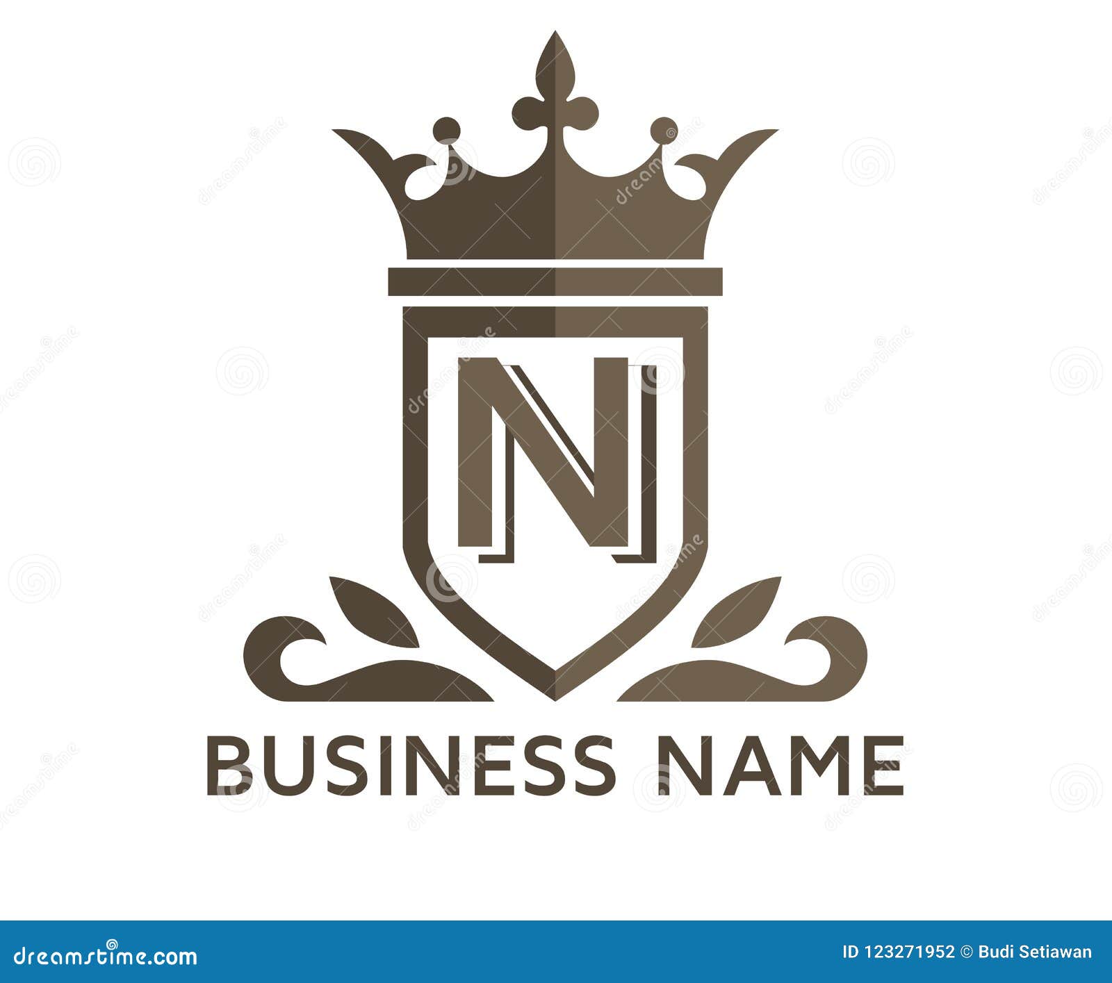 N simple shield stock vector. Illustration of label - 123271952