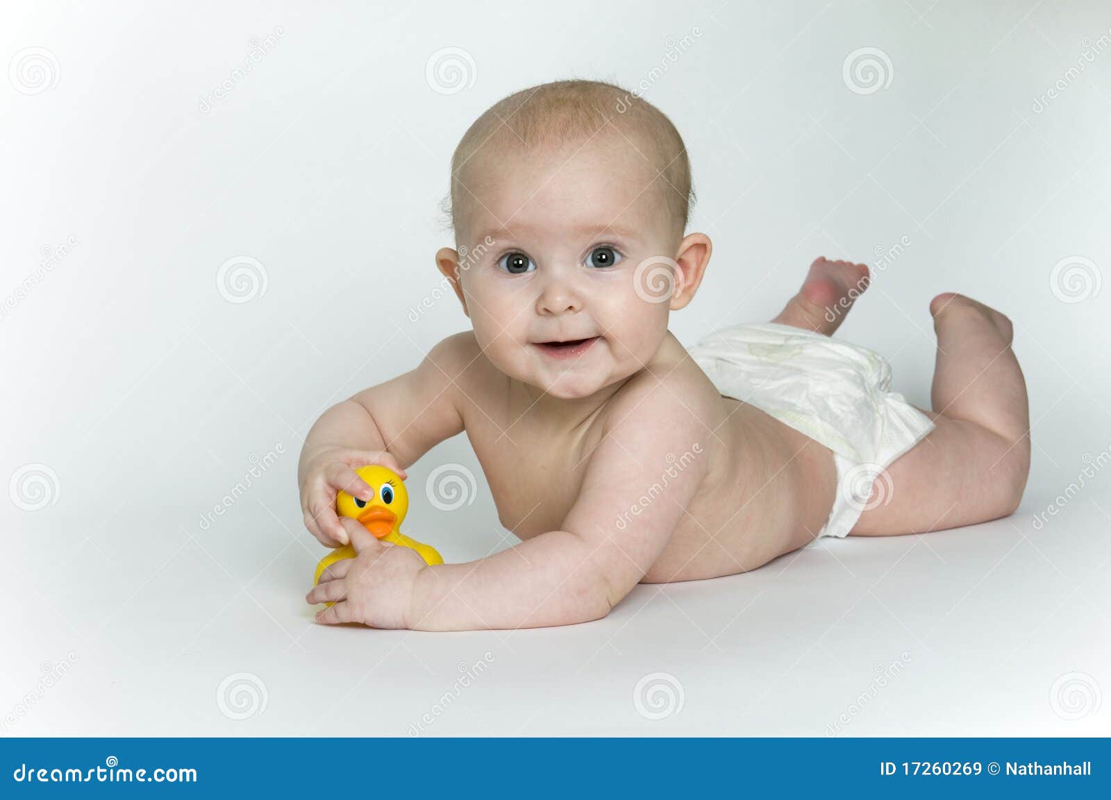 Naakte Baby Op Lichte Achtergrond Stock Afbeelding 