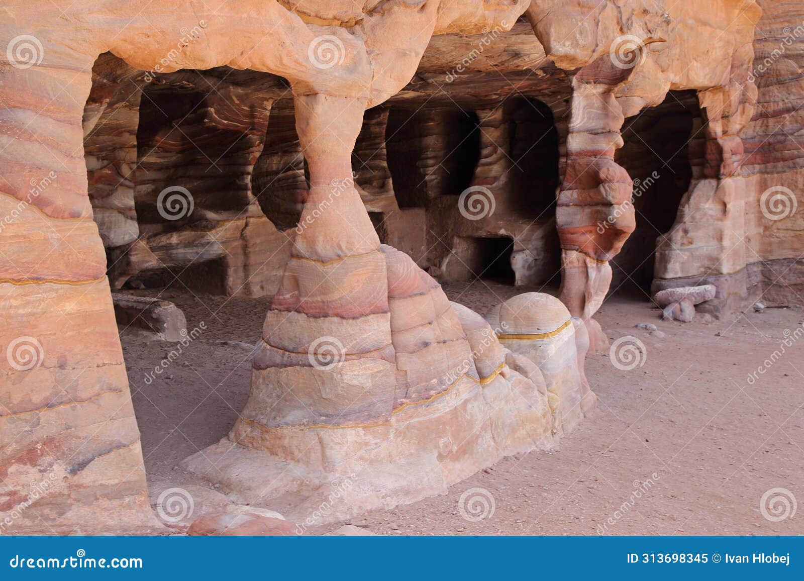 nabataean rock city of petra, dwelling interior, jordan