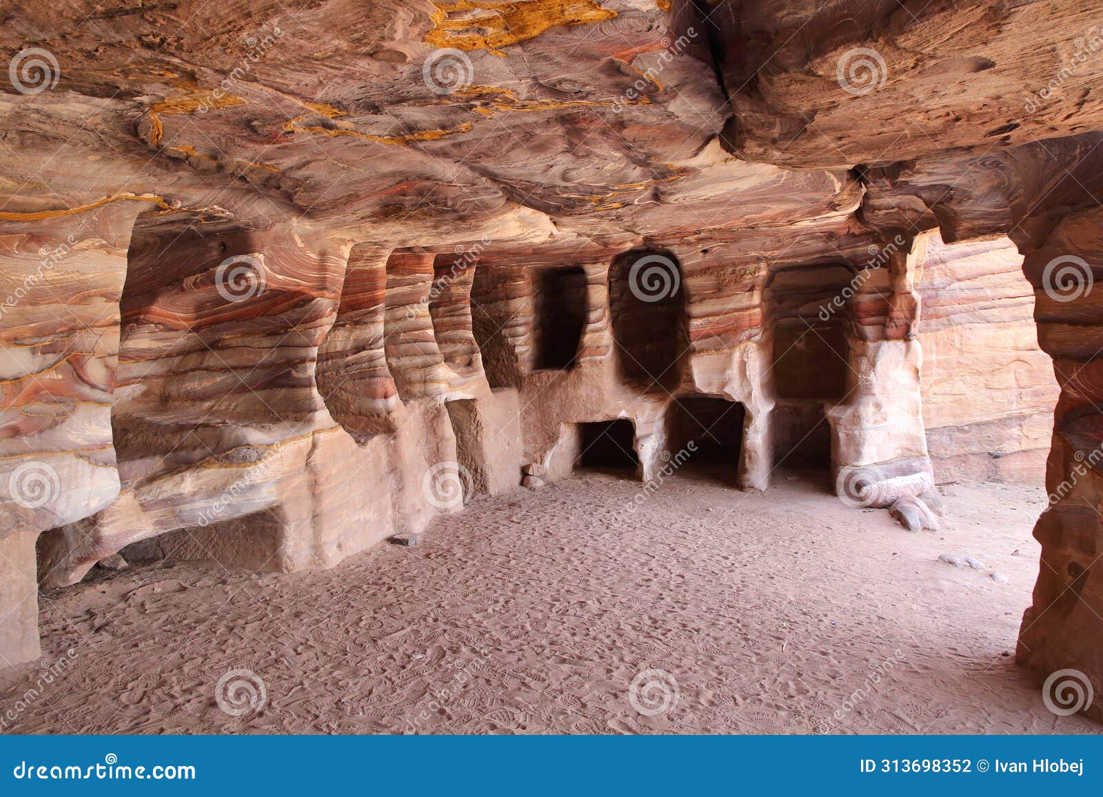 nabataean rock city of petra, dwelling interior, jordan