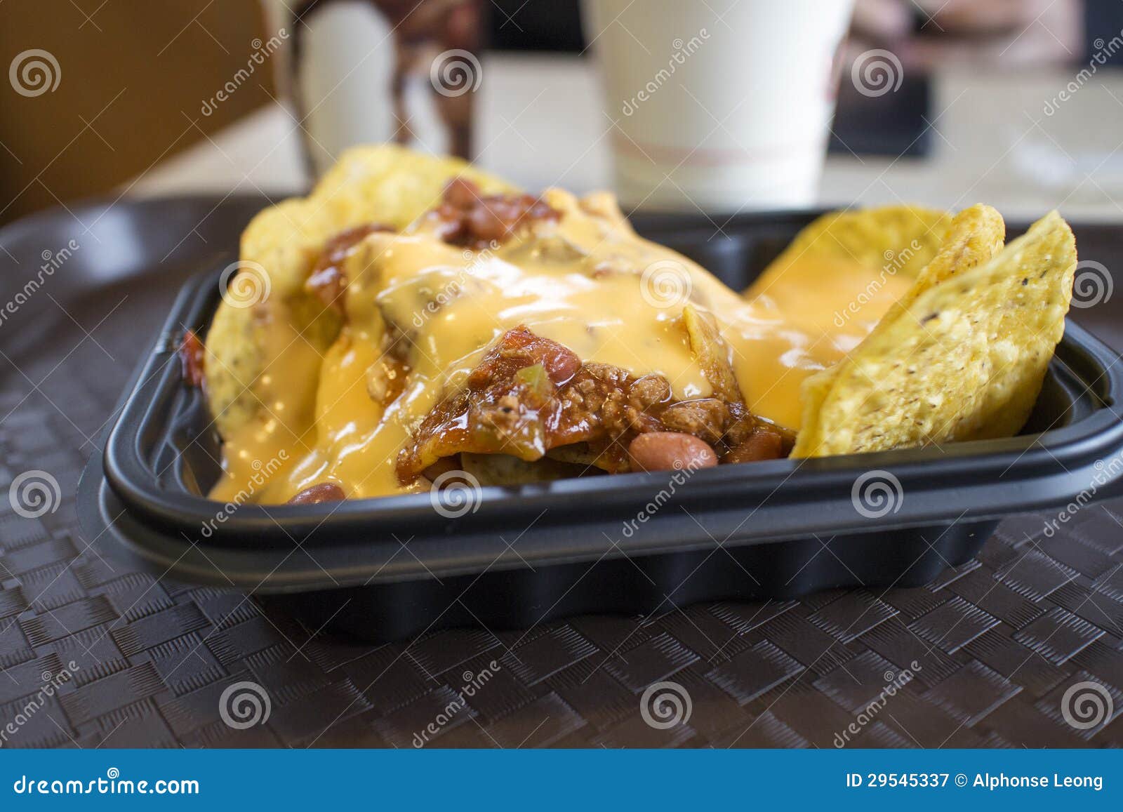 Nacho Chips with Chili and Cheese Stock Image Image of chip, eatery