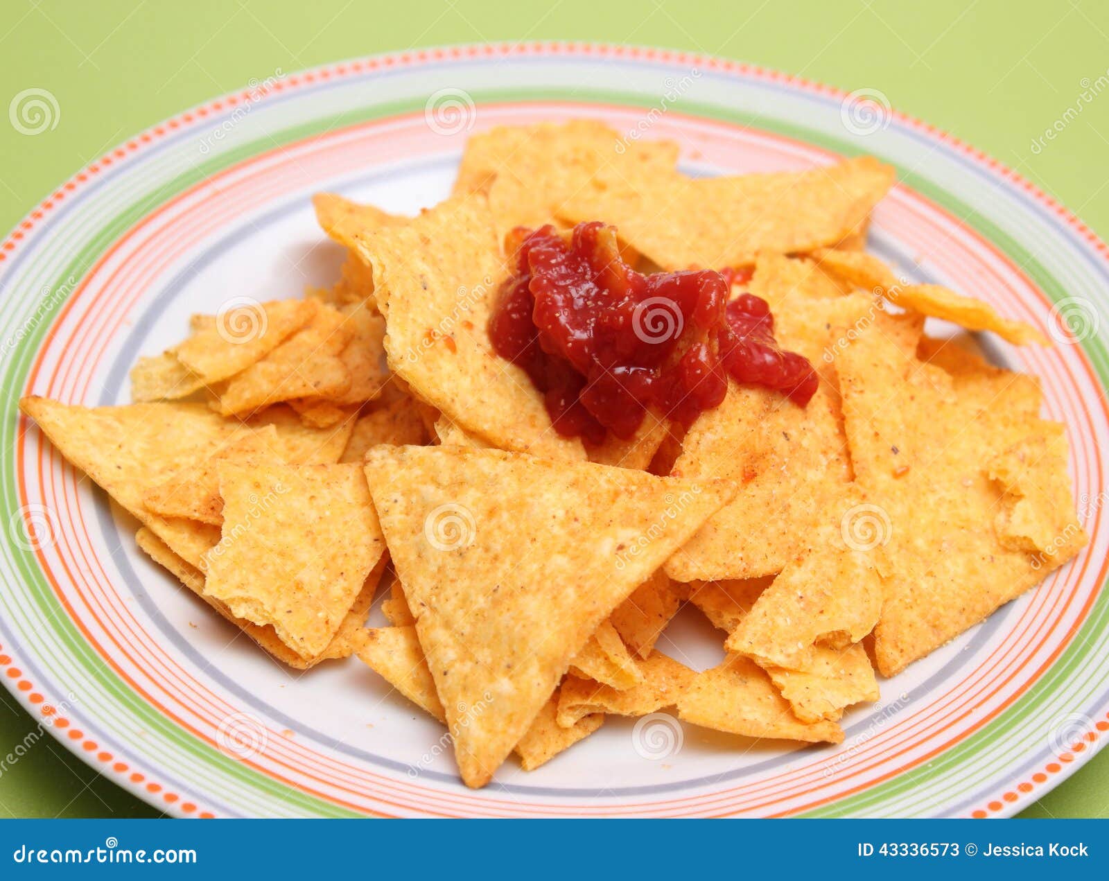 Nacho Chips with Salsa Sauce Stock Image Image of nachos, freshness