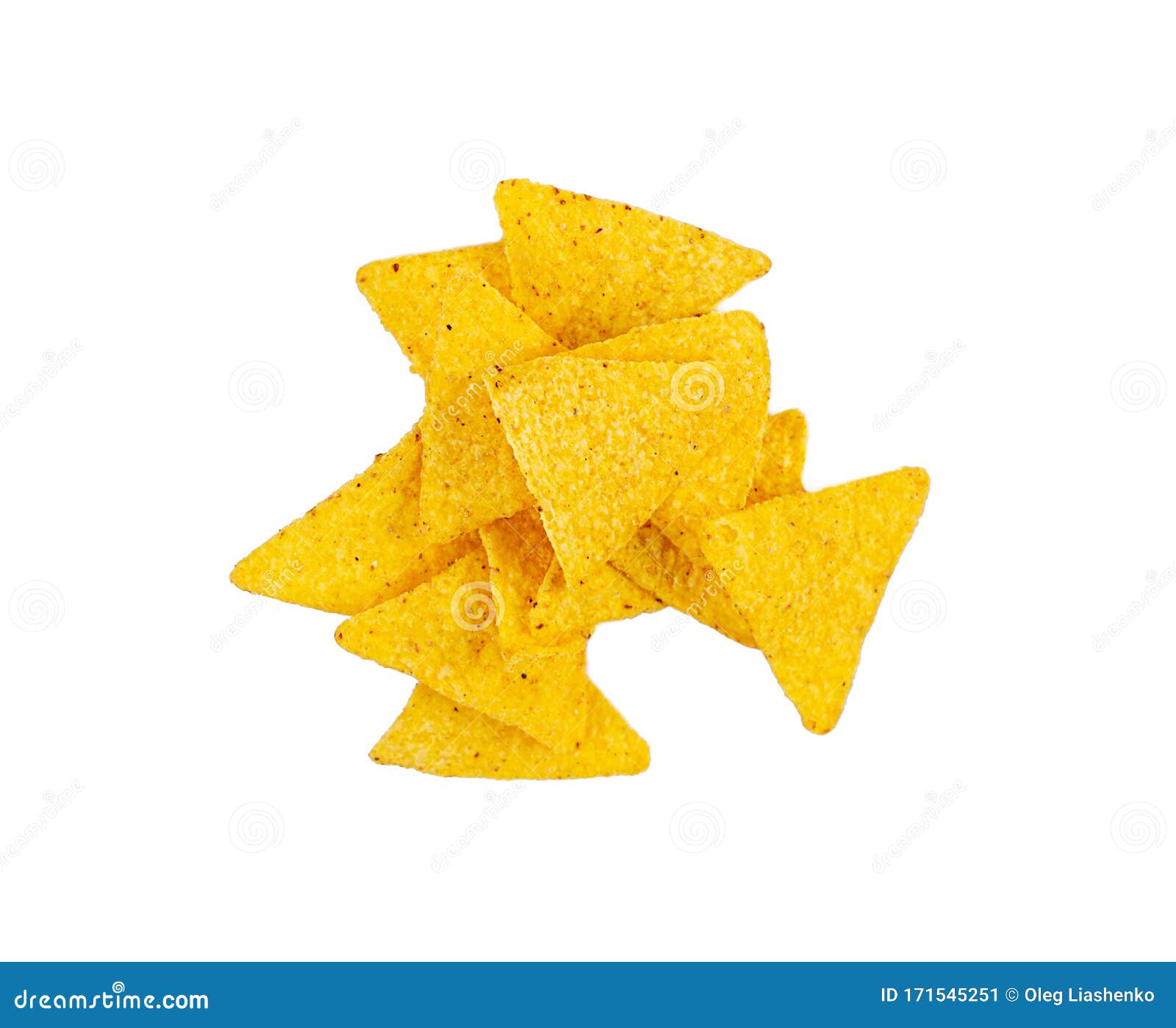Nachos With Cheese. Corn Chips Isolated On White Background Stock Image