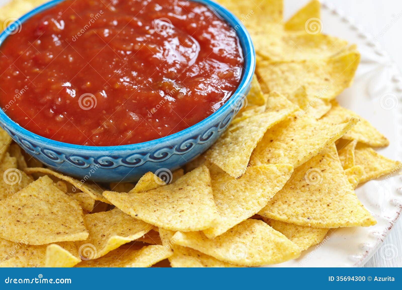 Nachos Corn Chips with Fresh Salsa Stock Photo Image of delicious