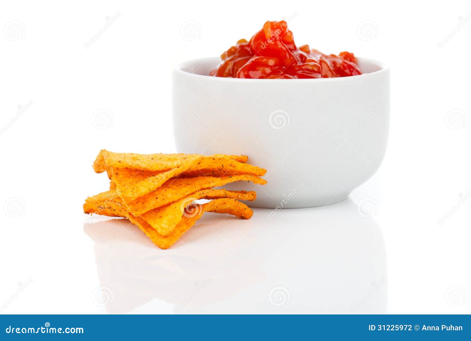 Nachos Corn Chips with Fresh Salsa Stock Photo Image of tomato