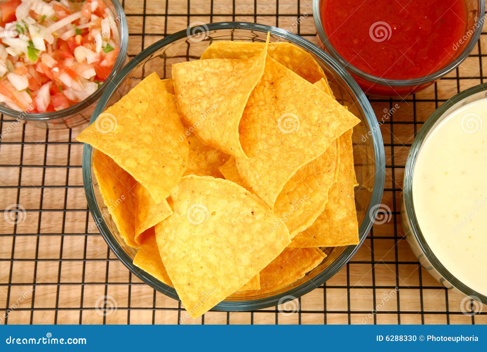 Nachos, Salsa and Cheese Dip Stock Photo Image of food, plate 6288330
