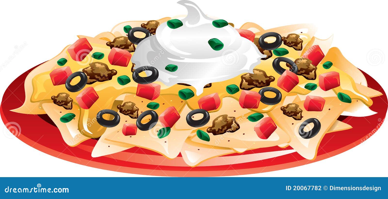 Nachos supreme stock vector. Illustration of snack, tomato 20067782