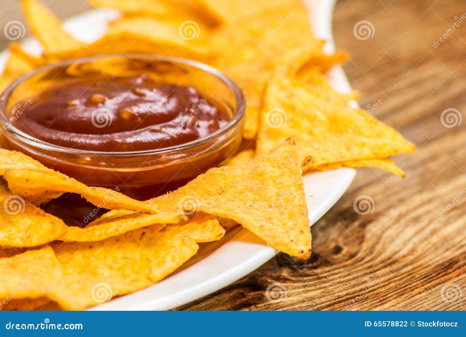 Nachos with tomato sauce stock photo. Image of restaurant 65578822