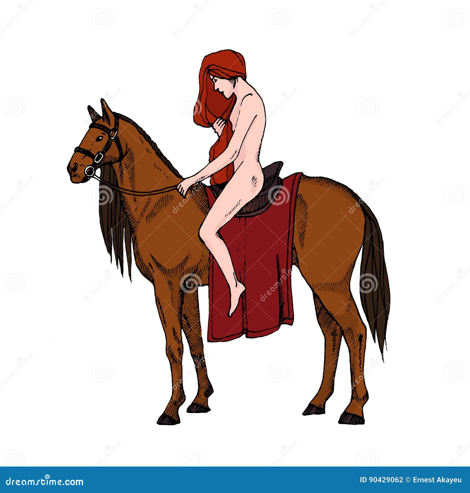 Nackt auf pferd reiten