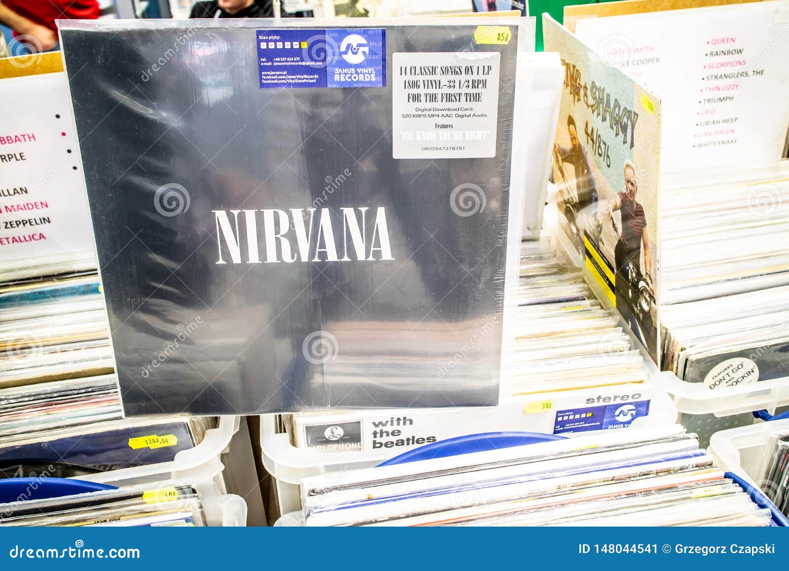 Nirvana Vinyl Album on Display for Sale, Vinyl, LP, Album, Pop Rock,  American Rock Band, Collection of Vinyl in Background Editorial Photo -  Image of artistic, american: 148044541