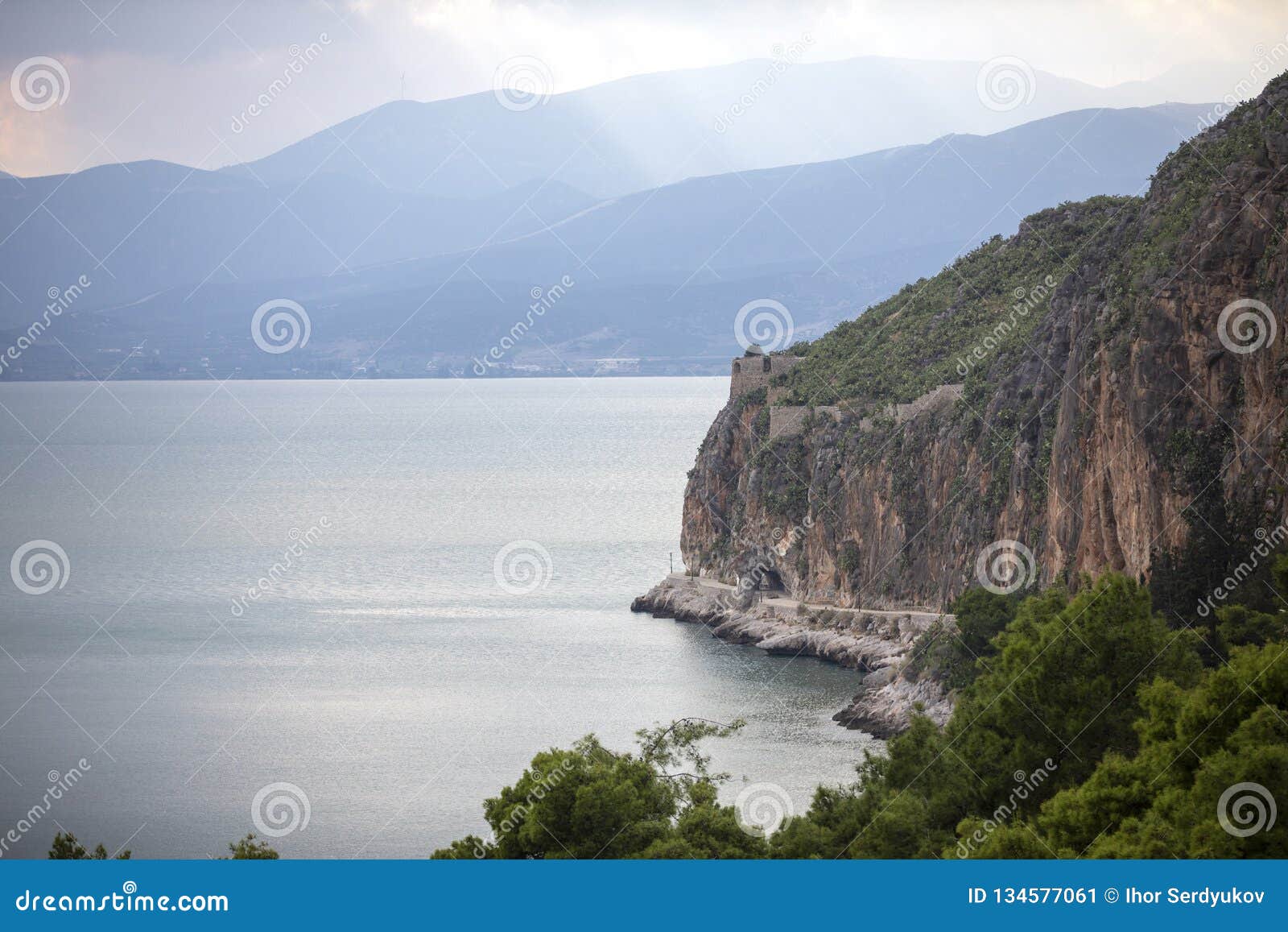 nafplio city in greece. view to old city of nafplio, peloponnese, greece -immagine