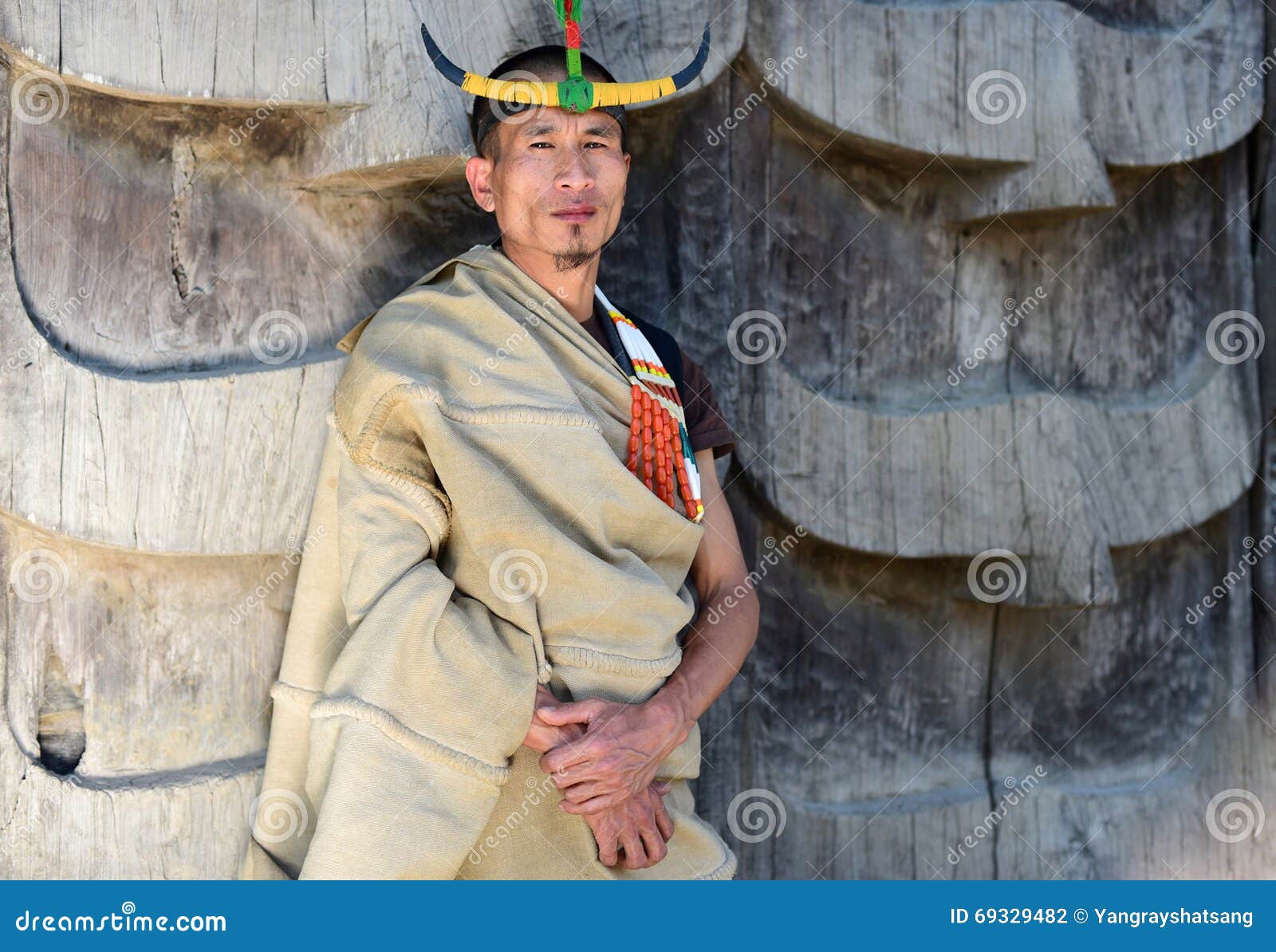 naga tribal man with traditional headgear