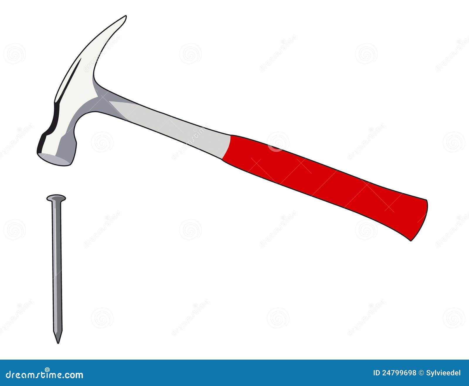 Nagel und Hammer vektor abbildung. Illustration von namen 24799698