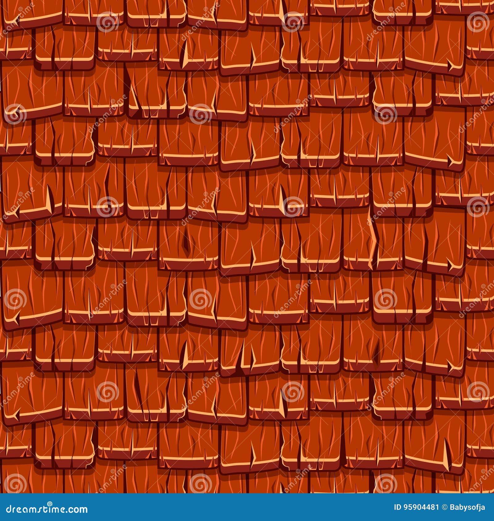 Orange Dachziegel Nahtlose Hintergrundmuster Vektor Dachabdeckung